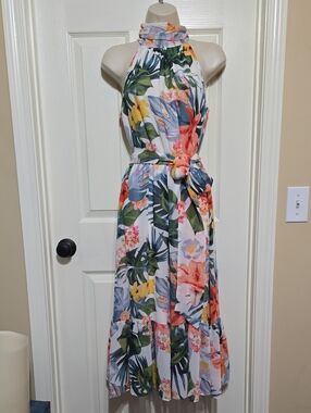 eliza j floral cascade ruffle long sleeve dress Floral Long Sleeve Cascade Ruffle Maxi Dress (Women)